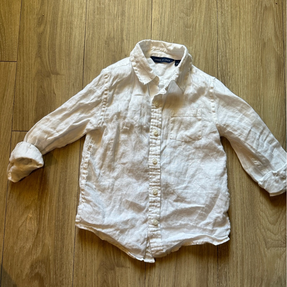 Janie and Jack linen button down collard shirt